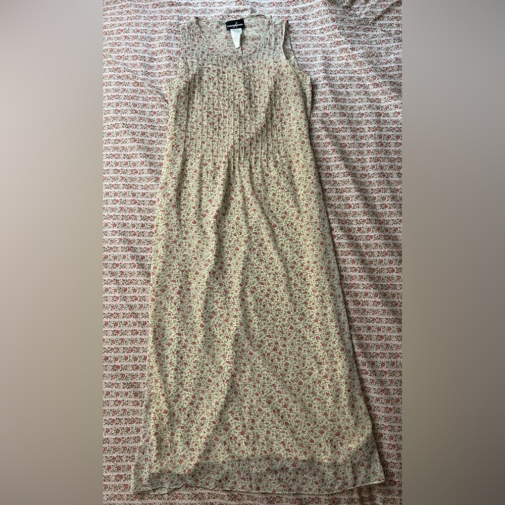 Positive Attitude 90s Vintage Floral Tie Back Maxi Dress Yellow & Pink Size 12 - Picture 2 of 9